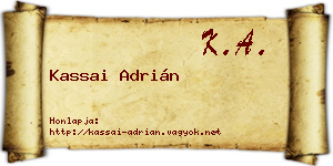 Kassai Adrián névjegykártya