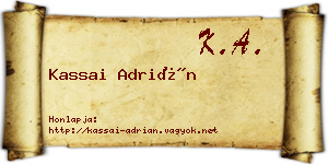 Kassai Adrián névjegykártya